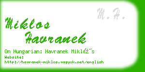 miklos havranek business card